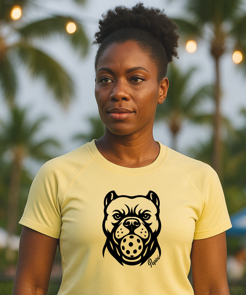 Pepini Bulldog Grip | Short Sleeve Performance Tee by Pepini Pickleball β white Pickleball T-Shirt front view