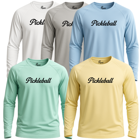 Pepini Pickleball Classic Script Performance Shirt – Long Sleeve