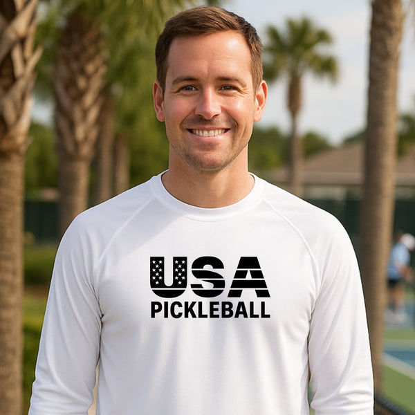 Pepini USA Pickleball Stripes & Stars Performance Shirt – Long Sleeve