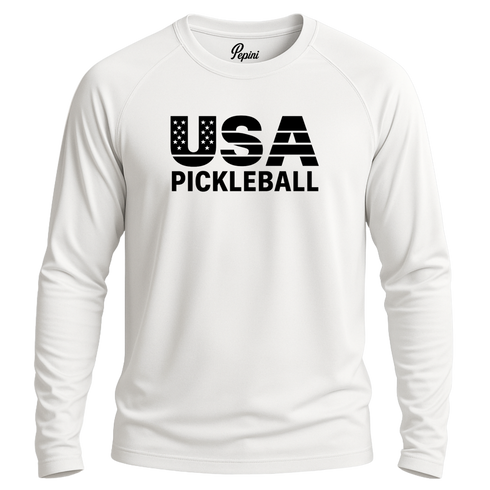 Pepini USA Pickleball Stripes & Stars Performance Shirt β Long Sleeve