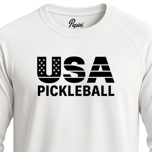 Pepini USA Pickleball Stripes & Stars Performance Shirt β Long Sleeve