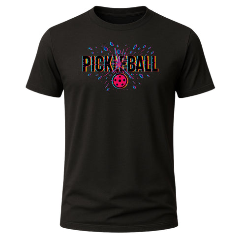 Pickleball Neon Burst Graphic T-Shirt β Blackout Series