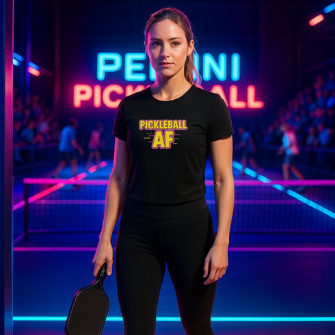 Pickleball AF Retro Neon Graphic T-Shirt – Blackout Series | Pepini