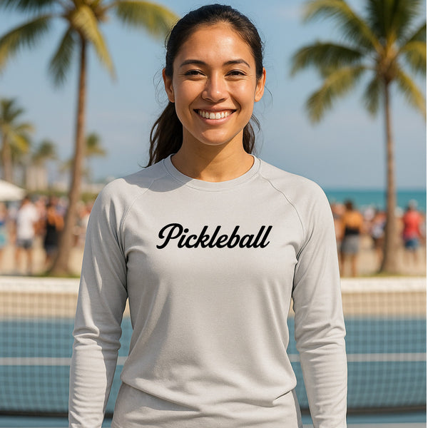 Pepini Pickleball Classic Script Women’s Long Sleeve Performance Shirt