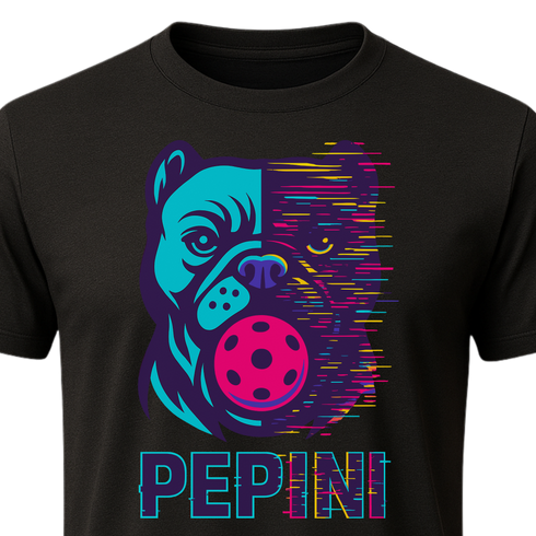 Pepini Neon Glitch Bulldog Graphic T-Shirt – Blackout Series