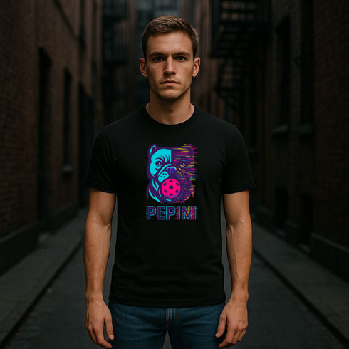 Pepini Neon Glitch Bulldog Graphic T-Shirt – Blackout Series