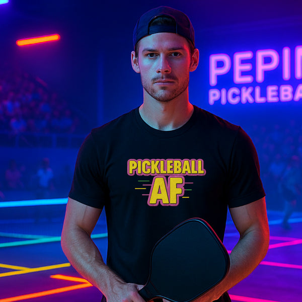 Pickleball AF Retro Neon Graphic T-Shirt – Blackout Series | Pepini