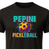 Pepini Pickleball Retro Neon Logo Tee - Blackout Series