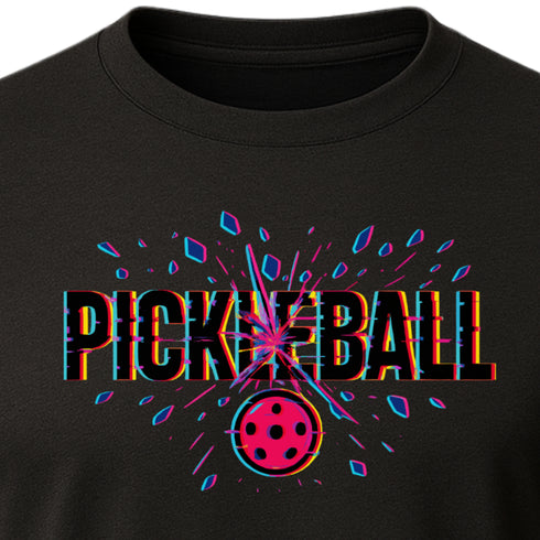 Pickleball Neon Burst Graphic T-Shirt β Blackout Series