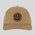 Beige cap with black pickleball logo on a light gray background