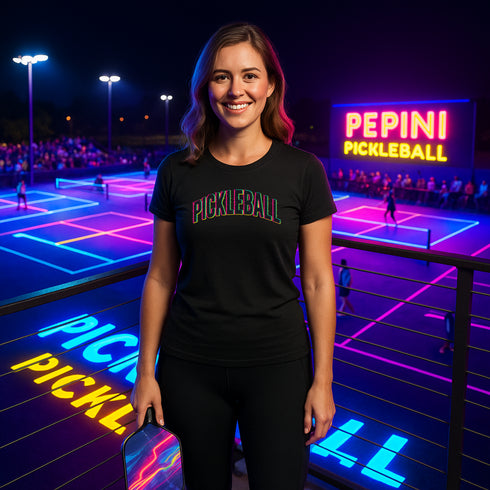 Curved Pickleball Neon Glitch