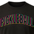 Curved Pickleball Neon Glitch Graphic T-Shirt – Blackout Series