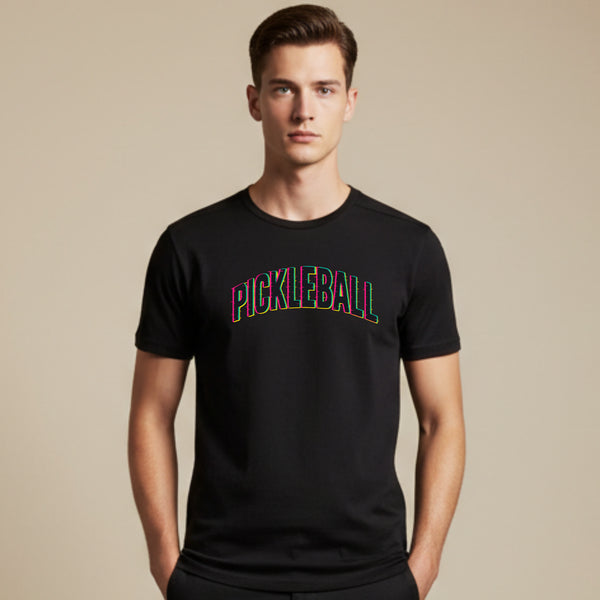 Curved Pickleball Neon Glitch