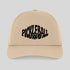 Beige cap with 'Pickleball' text and pickleball ball graphic on a light gray background