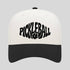 White and black cap with 'Pickleball' and pickleball ball design on a gray background