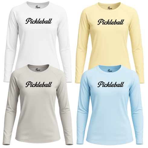 Pepini Pickleball Classic Script Women’s Long Sleeve Performance Shirt